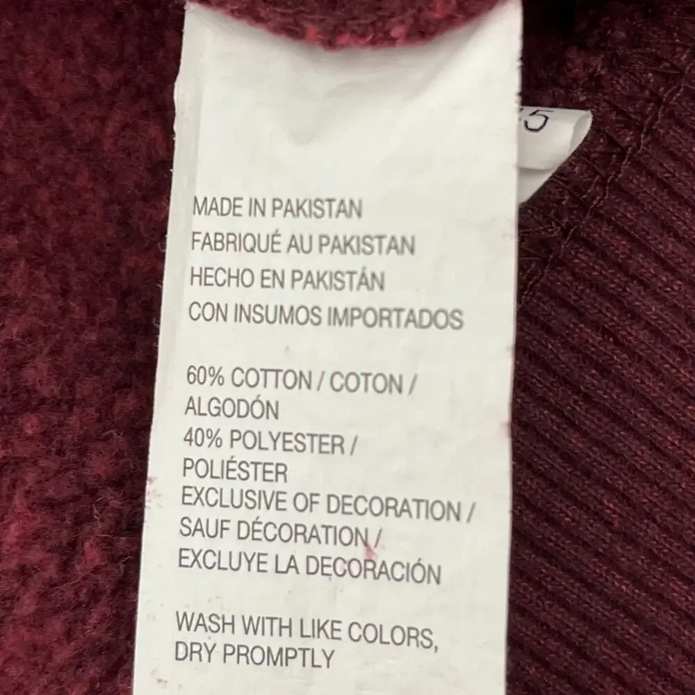 IZOD‎ Mens XL 1/4 Zip Pullover Sweater Maroon Advantage Performance Stretch Logo